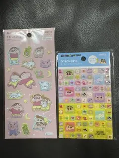 【最安値】新品未使用クレヨンしんちゃん　タイルブロックふわふわシール　２点セット