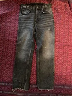 zara ダメージ加工　デニム　ブラック