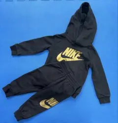 NIKE キッズ スウェット セットアップ ブラック ゴールド