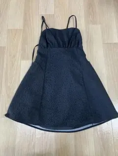 ふくれジャガードバックリボンミニキャミワンピース