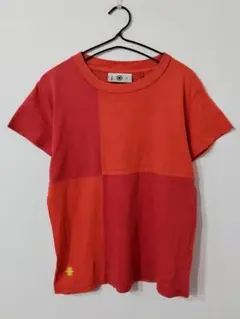 義志 ヨシユキ パッチワーク クルーネック 半袖 Tシャツ カットソー 赤のサムネイル