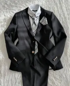 ナカノヒロミチ 男の子 150 卒業式 フォーマルスーツ 5点セット 銀ボタン