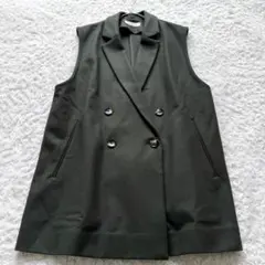 極美品✨SACRA ライトメルトンジレ テーラードジレ カーキ ダブルボタン