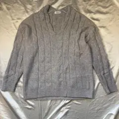 Té chichi グレー Vネック ニットセーター サイズF 薄手