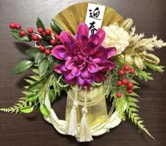 お正月飾り、しめ縄リース、玄関飾りハンドメイド