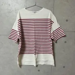 Discoat ホワイト/ピンクストライプ 半袖Tシャツ最終お値下げのサムネイル