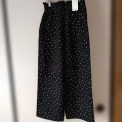 Lugnoncure ドット柄 ブラック カジュアルパンツ フリーサイズ　未使用