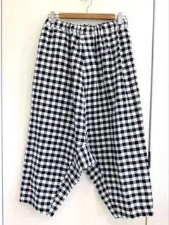 BLACKCOMMEdesGARCONS ショートサルエル　黒ギンガムチェック BLACK COMME des GARCONS ギンガムチェック サルエルパンツ - メルカリ