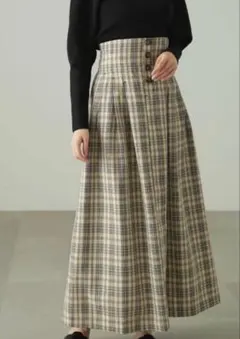 FREE'S MART ハイウエストタックチェックフレアスカート