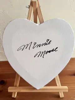 Minnie Mouseサイン ハート型キャンバス 木製イーゼル付き