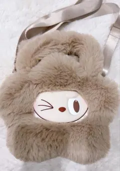 popmart ラブブ　ショルダーバッグ　ファーバッグ　フラワーバッグ　ブラウン