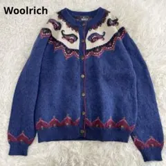 Woolrich ウールリッチ 総柄 ウールモヘアニットカーディガン ペイズリー
