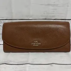 COACH 長財布 ブラウン レザー