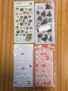 ボンボンドロップ風シール4枚セット （たまごっち、シナモロール、キティ、アナ雪）