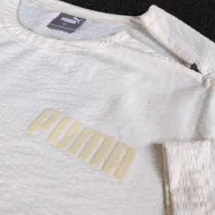 PUMA シアサッカー ジップネックTシャツ オフホワイト Mのサムネイル