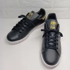 【美品】アディダス スタンスミス ブラック×ゴールド パイソン 25.0cm