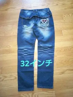 ダメージ加工スリムフィットデニム『32インチ程度』