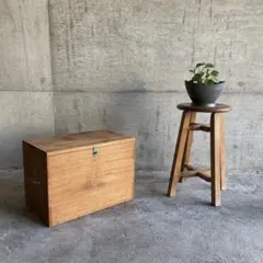 木箱 ケース ボックス 道具箱 収納 置物台 飾り台 木製 レトロ ヴィンテージ