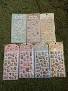 【未開封】たこねこシール3枚、ラブブ3Dシール4枚セット