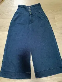 ダークブルーハイウエストロングパンツ 140