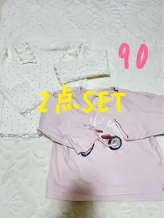 ロンT Tシャツ・カットソー 長袖 90サイズ 女の子 2点セット