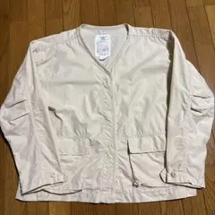 アイボリー ノーカラージャケット Lのサムネイル