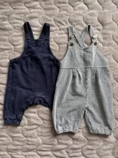 ネイビー・ストライプ サロペットセット