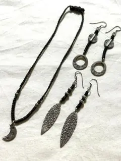 ピアス アンクレット 3点セット シルバー silver スタンプ モチーフ