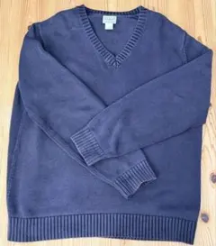 L.L.Bean 100%コットン ニットセーター XL ダークネイビー