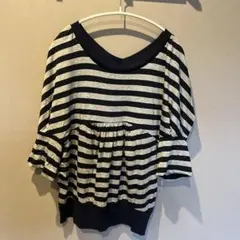 zucca ボーダー　半袖カットソー ギャザーデザインのサムネイル