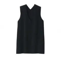 新品 無印良品 洗えるミラノリブ編みロングベスト