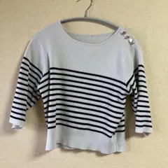 【feepur】ボーダーリブサマーニット　プルオーバー