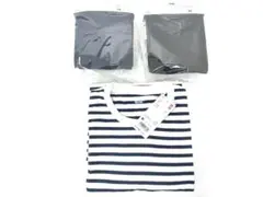 全新未使用 优衣库 三件套 短袖 T恤 条纹 干燥颜色 M