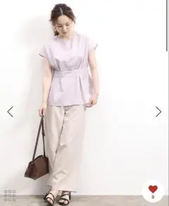 VIS ウエストマークフロントタックブラウス