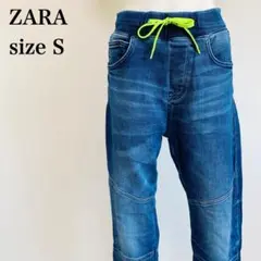 ザラ ネオン紐 ロゴデニムジョガーパンツ S 韓国スタイル ストリート系