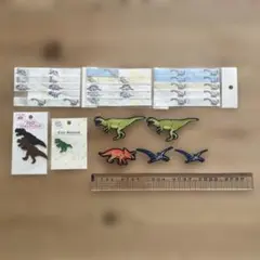 恐竜　ネームタグ、ワッペンセット