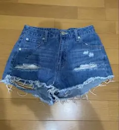 GRL バックカットデザインクラッシュデニムショートパンツ　gm152a