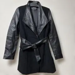 theory luxe ウール&ラムレザー　ジャケットコート