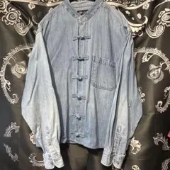 FADED GLORY チャイナボタン デニムシャツ 長袖 Lのサムネイル