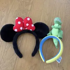 ミニーマウス耳と恐竜カチューシャセット