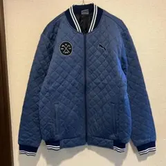T4668*プーマ*PUMA*キルティングジャケット*ブルゾン*メンズXL*紺系