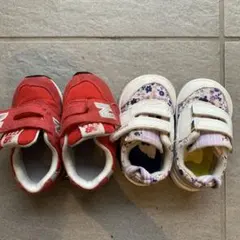 New Balance 996 イフミー　ベビーシューズ 赤と花柄 2足セット
