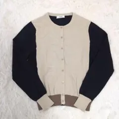 ☆【JUDY】ニットカーディガン ベージュ ネイビー薄手【Ｓ-Ｍ相当】