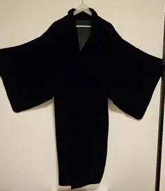撫松庵 着物 羽織 コート 黒ベルベット調 - メルカリ