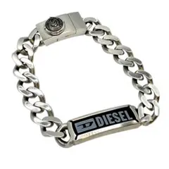 ディーゼル ロゴID プレート チェーン ブレスレット ブレイブマン シルバー