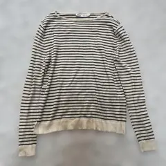 ザラ　ボーダー柄長袖カットソー（S）柔らか薄手ニット　着回し抜群裾スリット入り