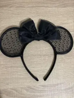 【ディズニーランド】黒 ミニーマウス カチューシャ