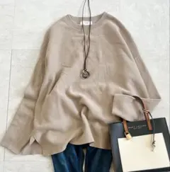 美品✨ スローブイエナ コットンダブルフェイスプルオーバー 2024 ベージュ