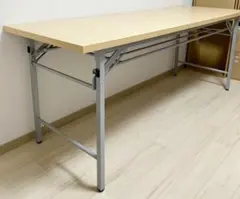 ★会議テーブル ブラック×ブラウン 1800×600×700 Used★ 木製パネル脚会議テーブル 幅1600 奥行900 高さ700 RY-GZPLT1690