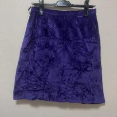 ベロア調 タイトスカート パープル レディースM 海外古着✨